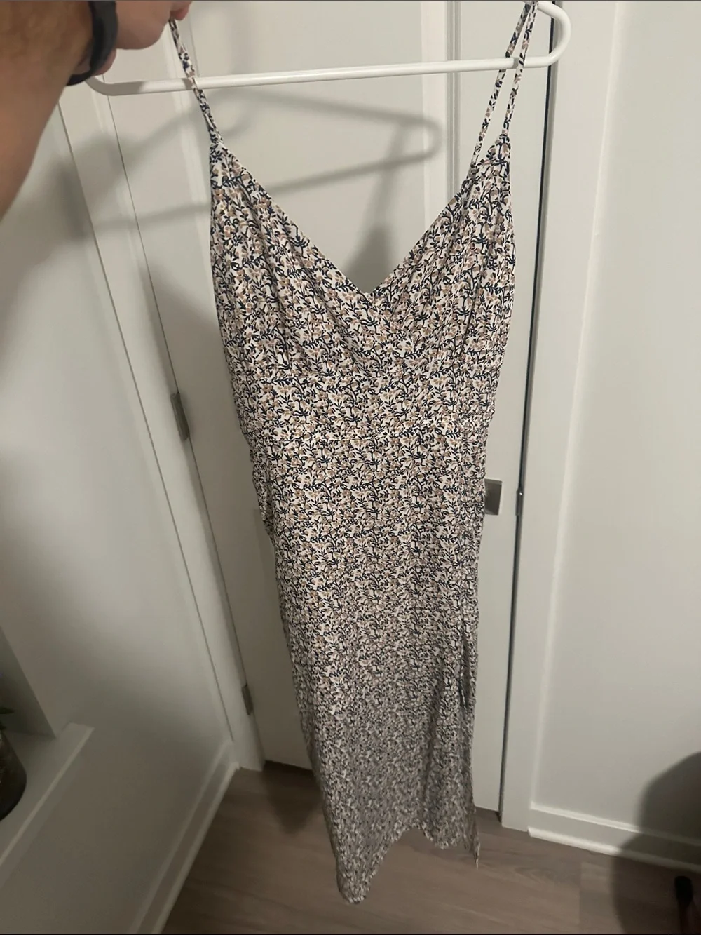 Abercrombie & Fitch Cream and Navy Floral Slip Maxi